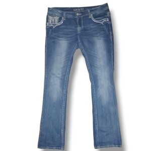 Pre-loved Grace In LA Boot  Cut Embellished Denim, Size 31